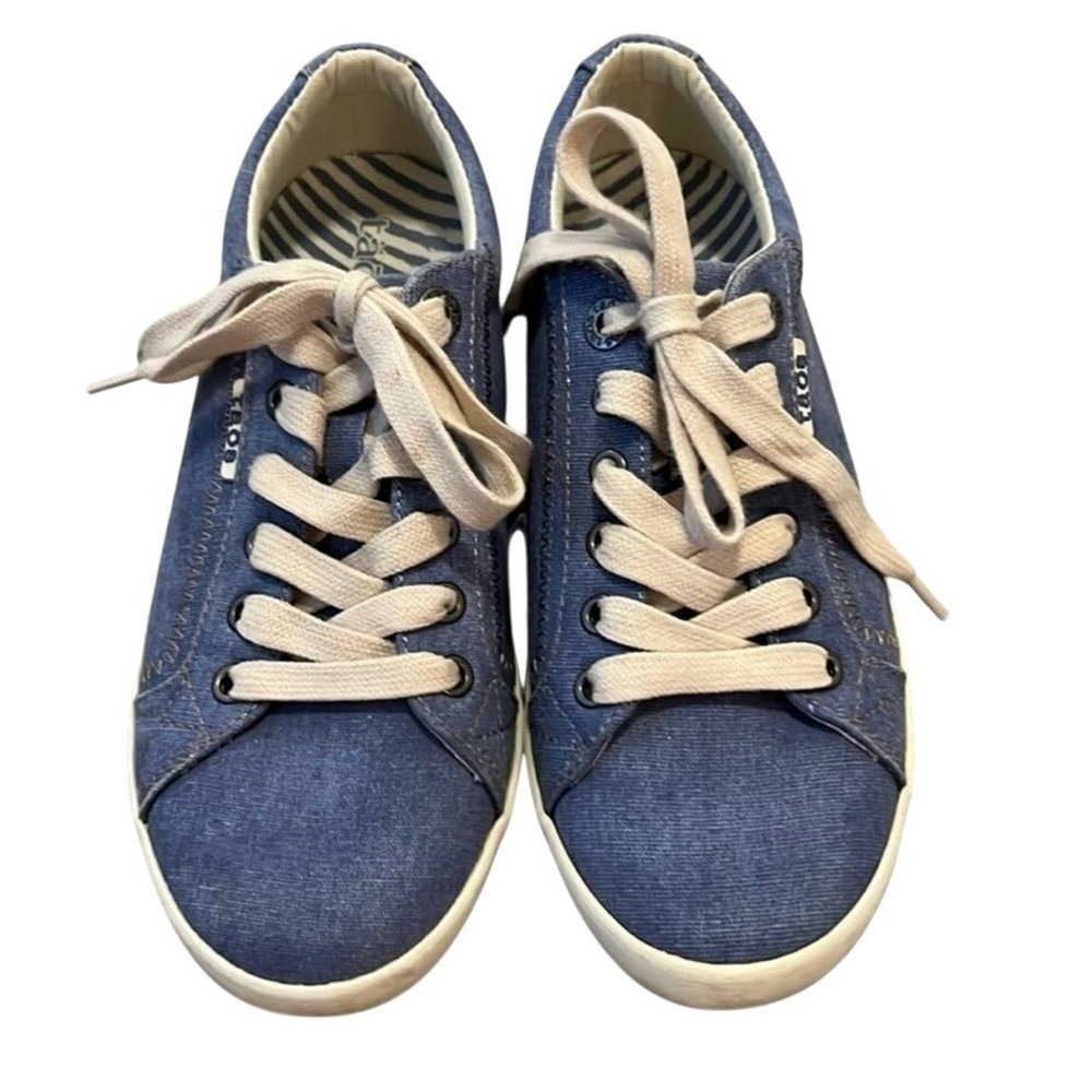 EUC Taos Star Denim blue‎ sneaker 6.5 Chambray Sneakers tennis shoes